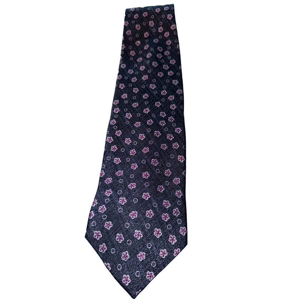 Men's Silk Tie Joseph A Bank Executive Collection, Purple Floral, 58" X 3.5"